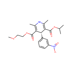 COCCOC(=O)C1=C(C)NC(C)=C(C(=O)OC(C)C)[C@@H]1c1cccc([N+](=O)[O-])c1 ZINC000019632713