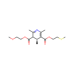 COCCOC(=O)C1C(C)=NC(C)=C(C(=O)OCCSC)[C@H]1C ZINC000100038152