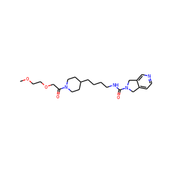 COCCOCC(=O)N1CCC(CCCCNC(=O)N2Cc3ccncc3C2)CC1 ZINC000166119001