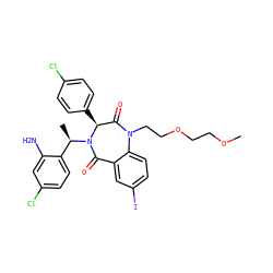 COCCOCCN1C(=O)[C@H](c2ccc(Cl)cc2)N([C@H](C)c2ccc(Cl)cc2N)C(=O)c2cc(I)ccc21 ZINC000038377628