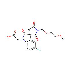 COCCOCN1C(=O)C[C@@]2(C1=O)C(=O)N(CC(=O)O)c1ccc(F)cc12 ZINC000014976524