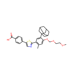 COCCOCOc1cc(C)c(-c2ncc(-c3ccc(C(=O)O)cc3)s2)cc1C12CC3CC(CC(C3)C1)C2 ZINC000103265866