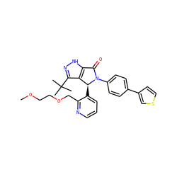 COCCOCc1ncccc1[C@H]1c2c(C(C)(C)C)n[nH]c2C(=O)N1c1ccc(-c2ccsc2)cc1 ZINC000096177284