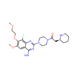 COCCOc1c(OC)cc2c(N)nc(N3CCN(C(=O)C[C@@H]4CCCCN4)CC3)nc2c1F ZINC001772636462