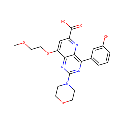 COCCOc1cc(C(=O)O)nc2c(-c3cccc(O)c3)nc(N3CCOCC3)nc12 ZINC000143023678