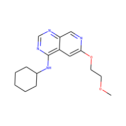 COCCOc1cc2c(NC3CCCCC3)ncnc2cn1 ZINC000040401566