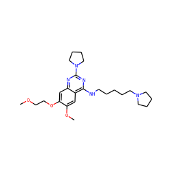 COCCOc1cc2nc(N3CCCC3)nc(NCCCCCN3CCCC3)c2cc1OC ZINC000473112795