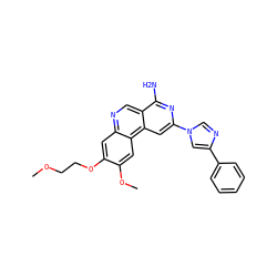 COCCOc1cc2ncc3c(N)nc(-n4cnc(-c5ccccc5)c4)cc3c2cc1OC ZINC000045260642