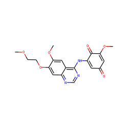 COCCOc1cc2ncnc(NC3=CC(=O)C=C(OC)C3=O)c2cc1OC ZINC000101132506