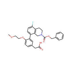 COCCOc1ccc(CC(=O)O)cc1-c1ccc(F)c2c1CN(C(=O)OCc1ccccc1)CC2 ZINC000144113853