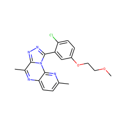 COCCOc1ccc(Cl)c(-c2nnc3c(C)nc4ccc(C)nc4n23)c1 ZINC000145713958
