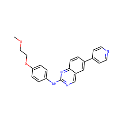 COCCOc1ccc(Nc2ncc3cc(-c4ccncc4)ccc3n2)cc1 ZINC000095589108