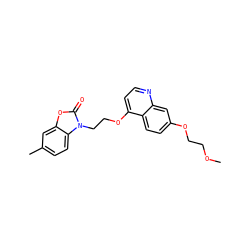 COCCOc1ccc2c(OCCn3c(=O)oc4cc(C)ccc43)ccnc2c1 ZINC000653747395