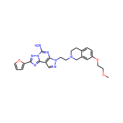 COCCOc1ccc2c(c1)CN(CCn1ncc3c1nc(N)n1nc(-c4ccco4)nc31)CC2 ZINC000034272065