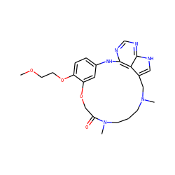 COCCOc1ccc2cc1OCC(=O)N(C)CCCN(C)Cc1c[nH]c3ncnc(c13)N2 ZINC000096273715