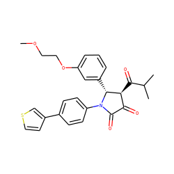 COCCOc1cccc([C@@H]2[C@@H](C(=O)C(C)C)C(=O)C(=O)N2c2ccc(-c3ccsc3)cc2)c1 ZINC000169695660