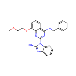 COCCOc1cccc2c(NCc3ccccc3)nc(-n3c(N)nc4ccccc43)nc12 ZINC000261173132