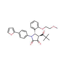 COCCOc1ccccc1[C@@H]1[C@@H](C(=O)C(C)(C)C)C(=O)C(=O)N1c1ccc(-c2ccco2)cc1 ZINC000169695137