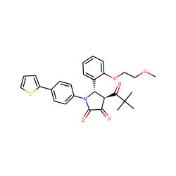 COCCOc1ccccc1[C@@H]1[C@@H](C(=O)C(C)(C)C)C(=O)C(=O)N1c1ccc(-c2cccs2)cc1 ZINC000169695101