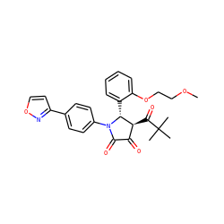 COCCOc1ccccc1[C@@H]1[C@@H](C(=O)C(C)(C)C)C(=O)C(=O)N1c1ccc(-c2ccon2)cc1 ZINC000169695038