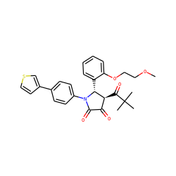 COCCOc1ccccc1[C@@H]1[C@@H](C(=O)C(C)(C)C)C(=O)C(=O)N1c1ccc(-c2ccsc2)cc1 ZINC000169695105