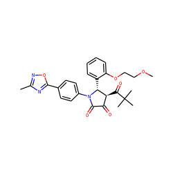 COCCOc1ccccc1[C@@H]1[C@@H](C(=O)C(C)(C)C)C(=O)C(=O)N1c1ccc(-c2nc(C)no2)cc1 ZINC000169695121