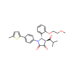 COCCOc1ccccc1[C@@H]1[C@@H](C(=O)C(C)C)C(=O)C(=O)N1c1ccc(-c2ccc(C)s2)cc1 ZINC000169695588