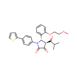 COCCOc1ccccc1[C@@H]1[C@@H](C(=O)C(C)C)C(=O)C(=O)N1c1ccc(-c2cccs2)cc1 ZINC000169695453