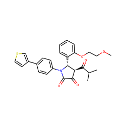 COCCOc1ccccc1[C@@H]1[C@@H](C(=O)C(C)C)C(=O)C(=O)N1c1ccc(-c2ccsc2)cc1 ZINC000169695247