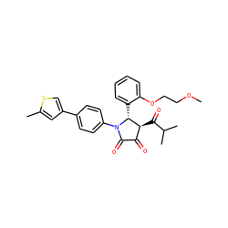 COCCOc1ccccc1[C@@H]1[C@@H](C(=O)C(C)C)C(=O)C(=O)N1c1ccc(-c2csc(C)c2)cc1 ZINC000169695580