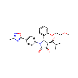 COCCOc1ccccc1[C@@H]1[C@@H](C(=O)C(C)C)C(=O)C(=O)N1c1ccc(-c2nc(C)no2)cc1 ZINC000169695616