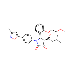 COCCOc1ccccc1[C@@H]1[C@@H](C(=O)CC(C)C)C(=O)C(=O)N1c1ccc(-c2cc(C)no2)cc1 ZINC000169695882