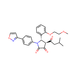 COCCOc1ccccc1[C@@H]1[C@@H](C(=O)CC(C)C)C(=O)C(=O)N1c1ccc(-c2ccon2)cc1 ZINC000169695741