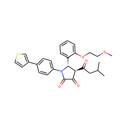COCCOc1ccccc1[C@@H]1[C@@H](C(=O)CC(C)C)C(=O)C(=O)N1c1ccc(-c2ccsc2)cc1 ZINC000169695548