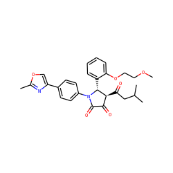 COCCOc1ccccc1[C@@H]1[C@@H](C(=O)CC(C)C)C(=O)C(=O)N1c1ccc(-c2coc(C)n2)cc1 ZINC000169696034