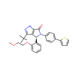 COCCOc1ccccc1[C@H]1c2c(C(C)(C)C)n[nH]c2C(=O)N1c1ccc(-c2cccs2)cc1 ZINC000096177122