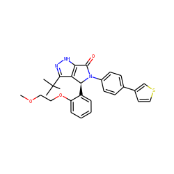 COCCOc1ccccc1[C@H]1c2c(C(C)(C)C)n[nH]c2C(=O)N1c1ccc(-c2ccsc2)cc1 ZINC000096177123