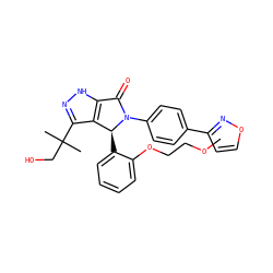 COCCOc1ccccc1[C@H]1c2c(C(C)(C)CO)n[nH]c2C(=O)N1c1ccc(-c2ccon2)cc1 ZINC000096177140
