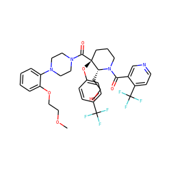 COCCOc1ccccc1N1CCN(C(=O)[C@]2(Oc3ccc(C(F)(F)F)cc3)CCCN(C(=O)c3cnccc3C(F)(F)F)[C@@H]2CCO)CC1 ZINC000169325188