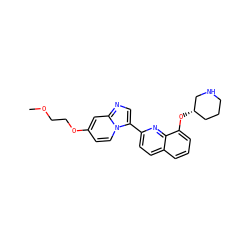 COCCOc1ccn2c(-c3ccc4cccc(O[C@H]5CCCNC5)c4n3)cnc2c1 ZINC000103240614