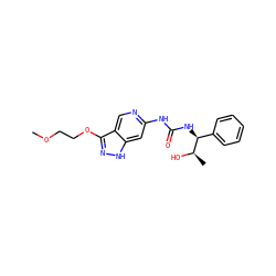 COCCOc1n[nH]c2cc(NC(=O)N[C@@H](c3ccccc3)[C@@H](C)O)ncc12 ZINC001772644517