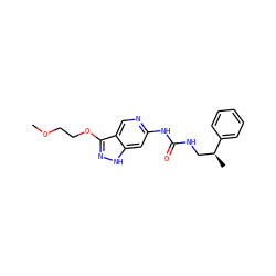 COCCOc1n[nH]c2cc(NC(=O)NC[C@H](C)c3ccccc3)ncc12 ZINC000209379039