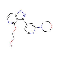 COCCOc1nccc2[nH]nc(-c3ccnc(N4CCOCC4)c3)c12 ZINC000114773114