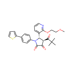 COCCOc1ncccc1[C@@H]1[C@@H](C(=O)C(C)(C)C)C(=O)C(=O)N1c1ccc(-c2cccs2)cc1 ZINC000169695202