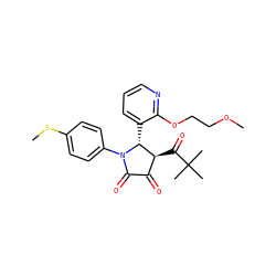 COCCOc1ncccc1[C@@H]1[C@@H](C(=O)C(C)(C)C)C(=O)C(=O)N1c1ccc(SC)cc1 ZINC000169695206
