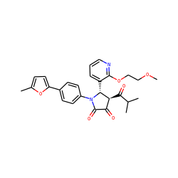 COCCOc1ncccc1[C@@H]1[C@@H](C(=O)C(C)C)C(=O)C(=O)N1c1ccc(-c2ccc(C)o2)cc1 ZINC000169695918