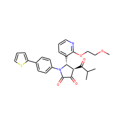 COCCOc1ncccc1[C@@H]1[C@@H](C(=O)C(C)C)C(=O)C(=O)N1c1ccc(-c2cccs2)cc1 ZINC000169695463