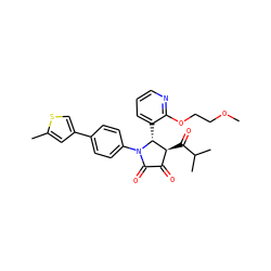 COCCOc1ncccc1[C@@H]1[C@@H](C(=O)C(C)C)C(=O)C(=O)N1c1ccc(-c2csc(C)c2)cc1 ZINC000169695608