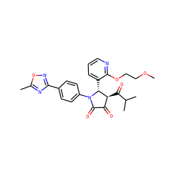 COCCOc1ncccc1[C@@H]1[C@@H](C(=O)C(C)C)C(=O)C(=O)N1c1ccc(-c2noc(C)n2)cc1 ZINC000169695291