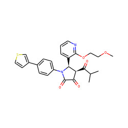 COCCOc1ncccc1[C@H]1[C@@H](C(=O)C(C)C)C(=O)C(=O)N1c1ccc(-c2ccsc2)cc1 ZINC000169695276
